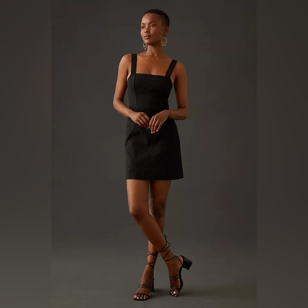 Anthropologie Square Neck Slim Mini Dress